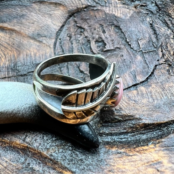 Queen Conch Wide Band Ring | 925 Sterling Silver | Leaf Detail | 7.75 - Picture 3 of 10